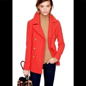 J Crew Stadium Cloth peacoat Red size 12